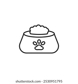 Dog food icon Thin line flat illustration