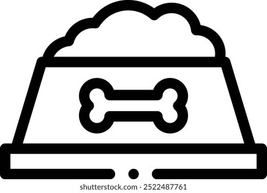 dog food icon. Thin Linear Style Design Isolated On White Background