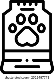 dog food icon. Thin Linear Style Design Isolated On White Background