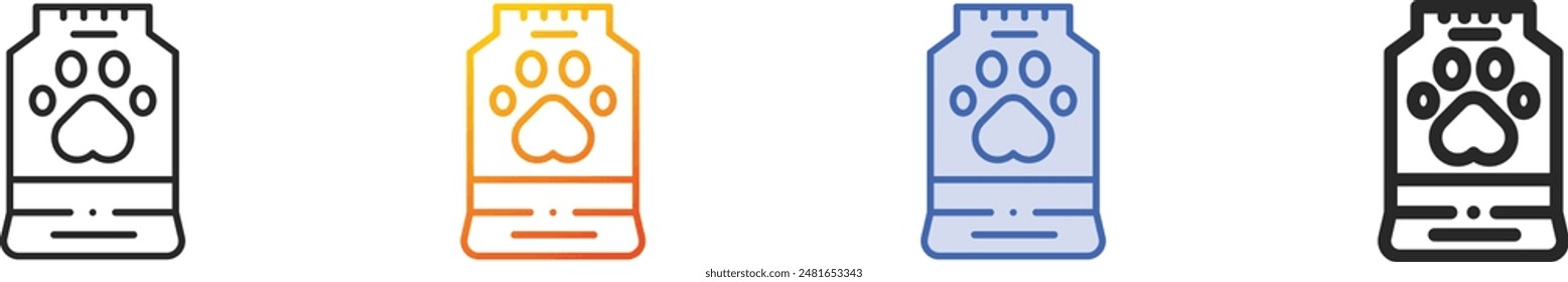 dog food icon.Thin Linear, Gradient, Blue Stroke and bold Style Design Isolated On White Background