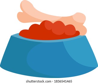 Dog food, illustration, vector on white background