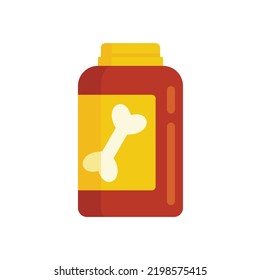 Dog food jar icon. Flat illustration of dog food jar vector icon isolated on white background