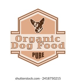 Dog food label on a white background, vector illustration