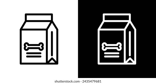 Dog Food Line Icon on White Background for web.