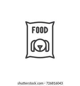 Dog food line icon, outline vector sign, linear style pictogram isolated on white. Symbol, logo illustration. Editable stroke