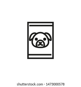 Dog food line icon. Package, diet, treat. Pet store concept. Can be used for topics like dog snack, pet nutrition, animal feeding