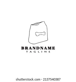 dog food logo cartoon icon design template black modern isolated vector illustration