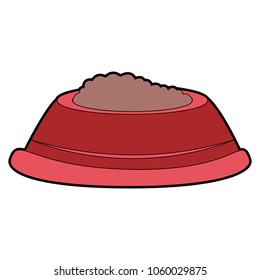Dog food on bowl
