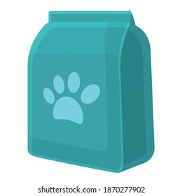 Dog food pack icon. Cartoon of dog food pack vector icon for web design isolated on white background