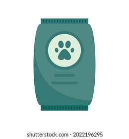 Dog food package icon. Flat illustration of dog food package vector icon isolated on white background