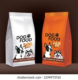 Diseño de embalajes de alimentos para perros.Vector de ilustración