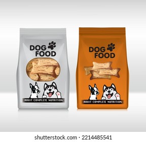 Dog food packaging design.illustration vector