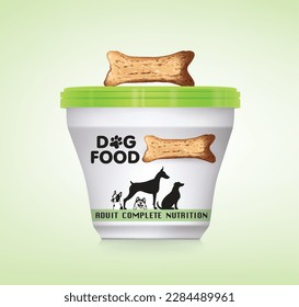 Dog food packaging design.illustration vector