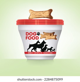 Dog food packaging design.illustration vector