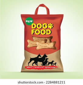 Dog food packaging design.illustration vector