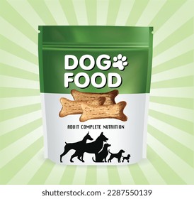 Dog food packaging design.illustration vector