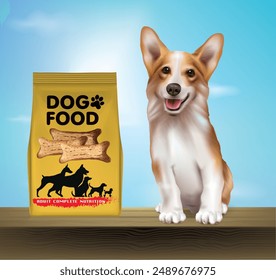 Dog food packaging
design.illustration vector