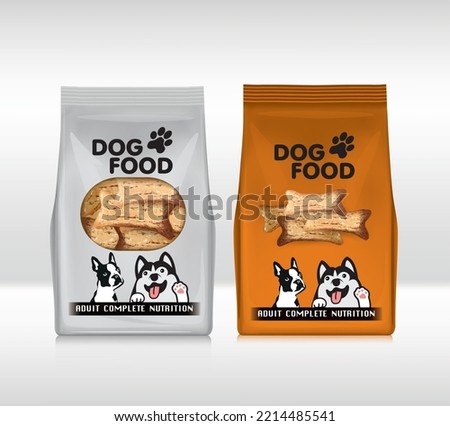 Dog food packaging design.illustration vector