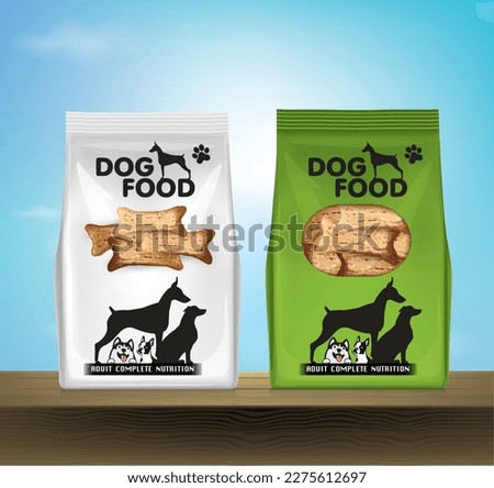 Dog food packaging design.Illustration vector