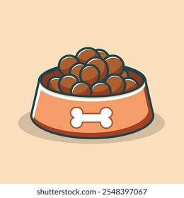 Dog Food Place Cartoon Vector Icon Illustration. Animal Object Icon Concept Isolated Premium Vector. Flat Cartoon Style