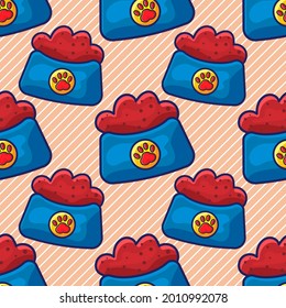 dog food seamless pattern vector illustration 
