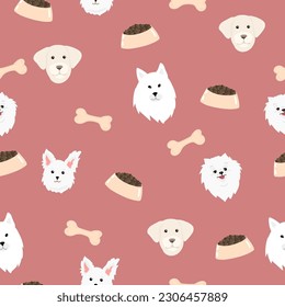 dog food seamless pattern vector illustration