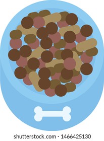 Dog food simple illustration on white background