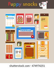 dog food snack vector flat design
