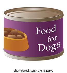 Dog food tin can icon. Cartoon of dog food tin can vector icon for web design isolated on white background