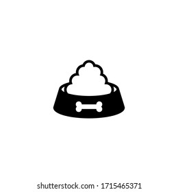 Dog food vector icon in black solid flat design icon isolated on white background