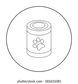 Dog food vector icon in outline style for web