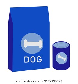 Dog food. Vector illustration in flat stile.