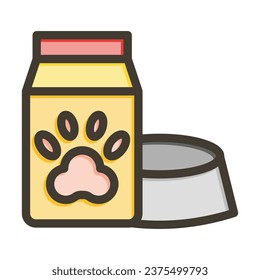 Dog Food Vector Thick Line Filled Colors Icon For Personal And Commercial Use.
