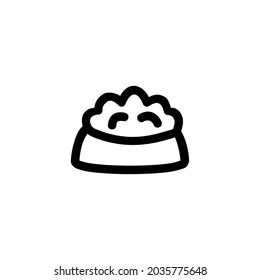 Dog Food Vegetable Snack Yummy Monoline Symbol Icon Logo for Graphic Design UI UX and Website