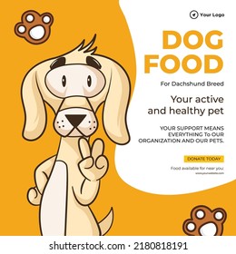 Dog food for your active and healthy pet banner design template.