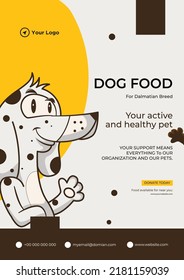 Dog Food For Your Active And Healthy Pet Flyer Design Template. 