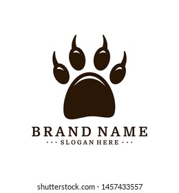 Dog Foot logo Design Vector Template. Dog icon logo vector