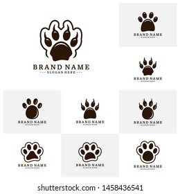 Dog Foot logo Design Vector Template. Dog icon logo vector