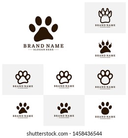 Dog Foot logo Design Vector Template. Dog icon logo vector