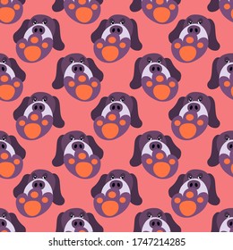 Dog foot pattern , illustration, vector on white background