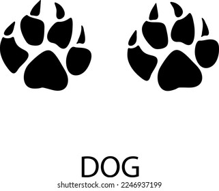 Dog foot print illustration on white background..eps