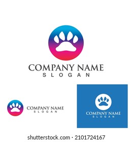 Dog foot print symbol and logo vector