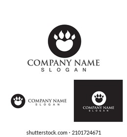 Dog foot print symbol and logo vector
