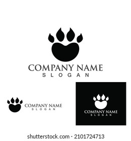 Dog foot print symbol and logo vector