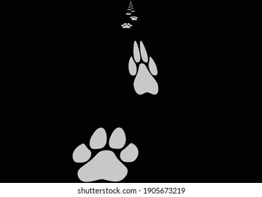 Dog foot print. vector illustration