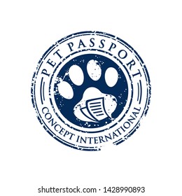 dog foot stamp circle logo design