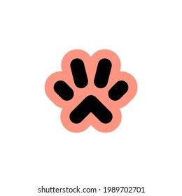 Dog foot. Vector logo in bold line style