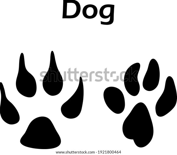 Dog Footprint Black Silhouette Design Vector Stock Vector (Royalty Free ...