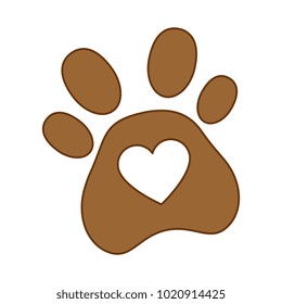 dog footprint with heart