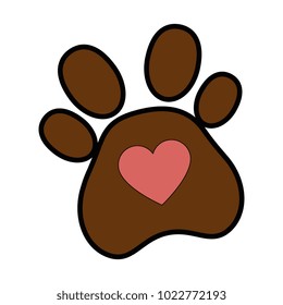 dog footprint with heart